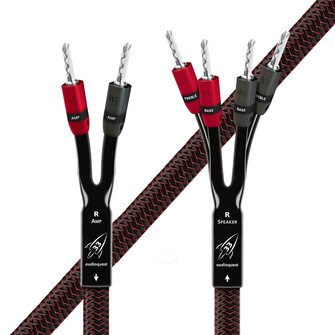 Audioquest Rocket 33 SBW - reproduktorové kabely Single-BiWire, banánky stříbrné