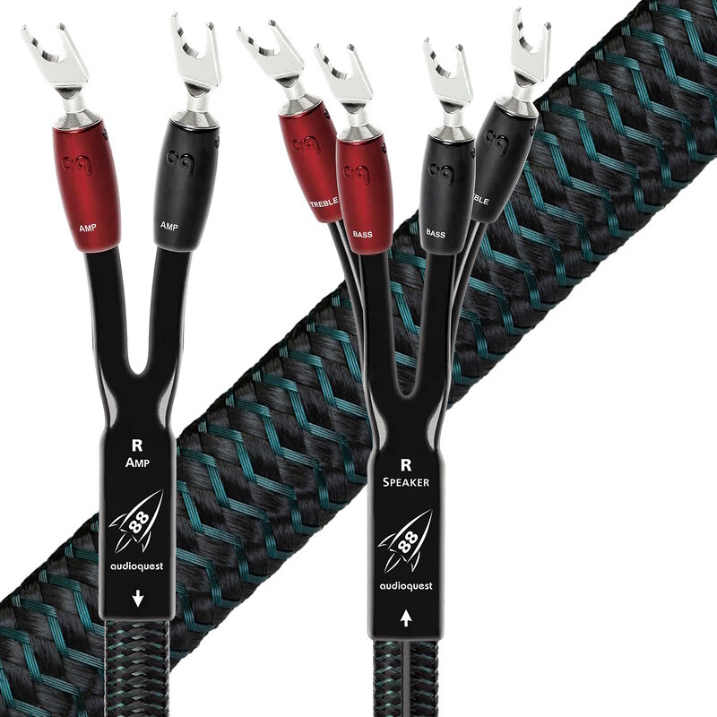 Audioquest Rocket 88 SBW - 3,5 m - reproduktorové kabely Single-BiWire, vidličky stříbrné