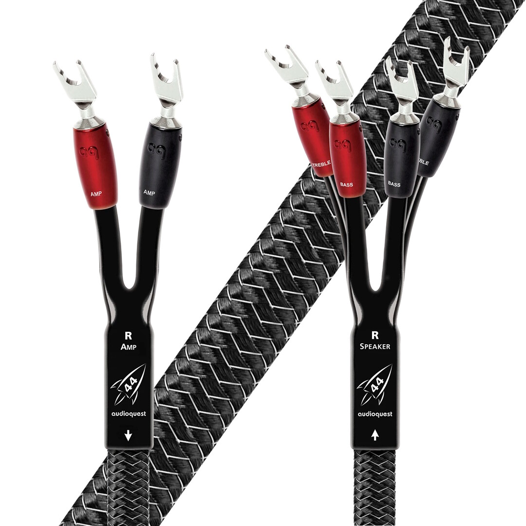 Audioquest Rocket 44 SBW - 2,5 m - reproduktorové kabely Single-BiWire, vidličky stříbrné